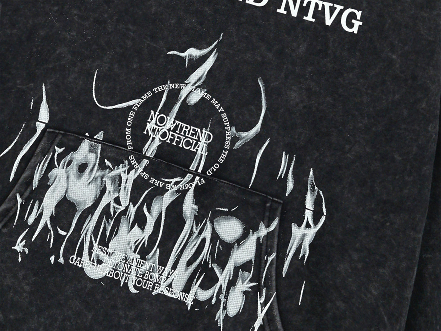 Washed Letter Print Oversize Hoodie WN11533