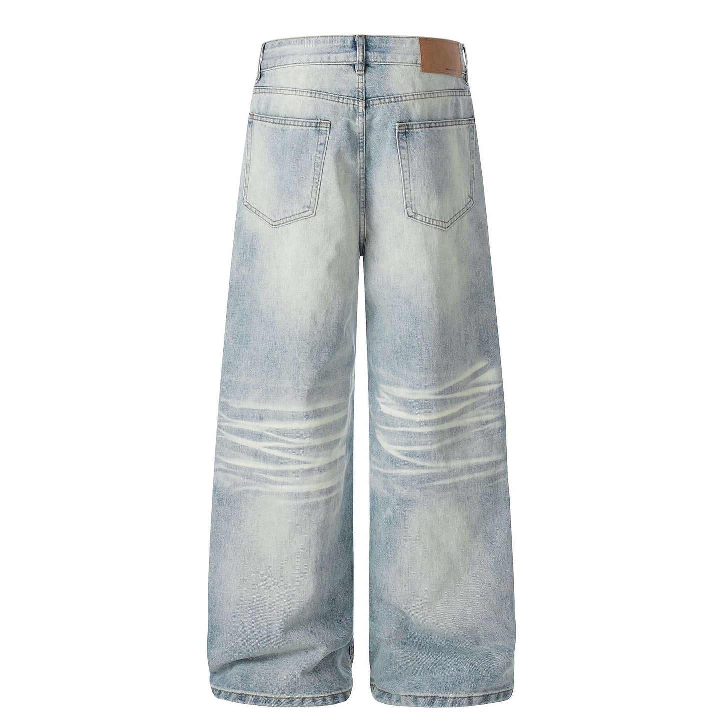 Washed Whisker Wide Leg Denim Jeans WN26092