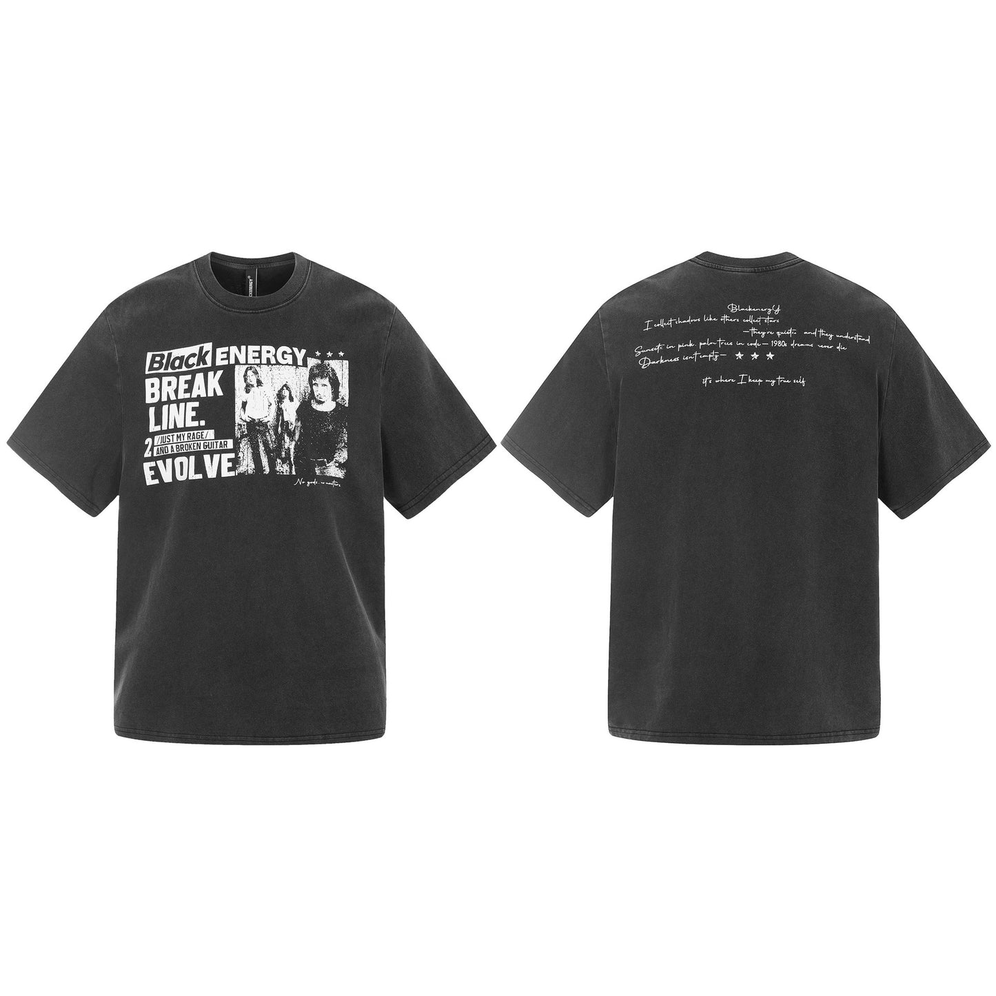 Washed Graphic Print Cotton Short Sleeve T-Shirt WN25715