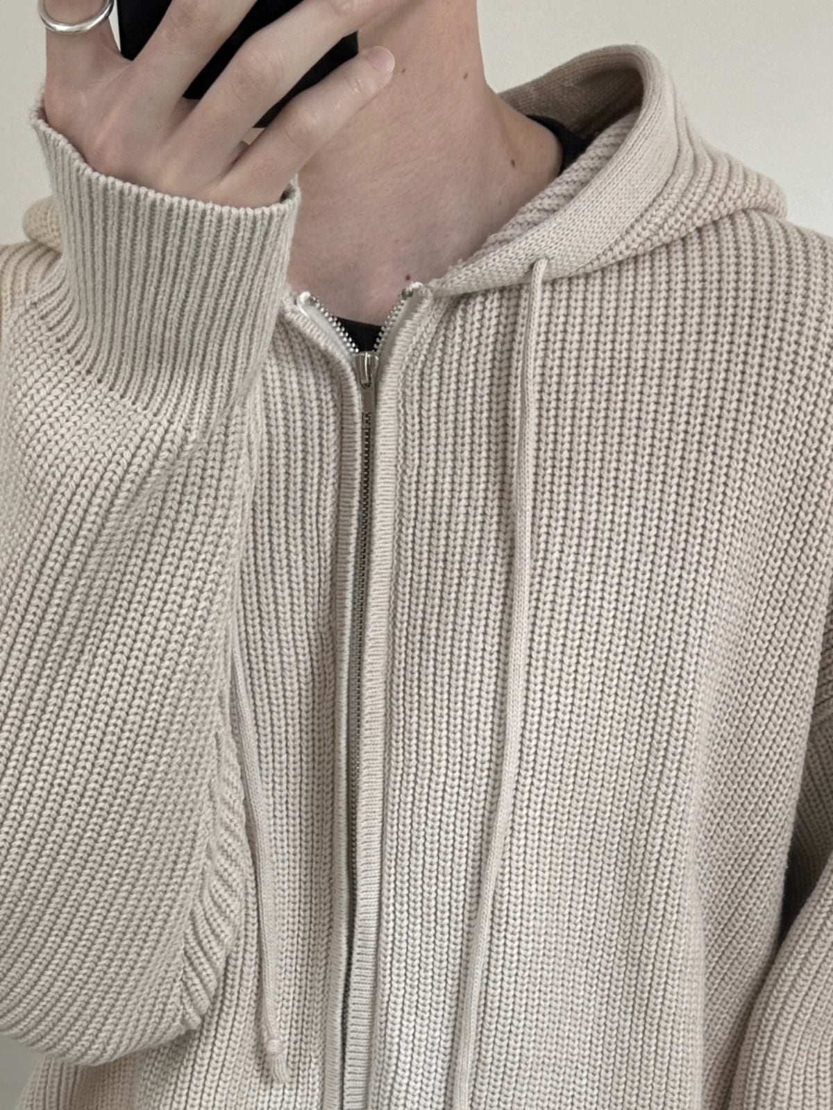 Zipper Knit Hoodie WN21511