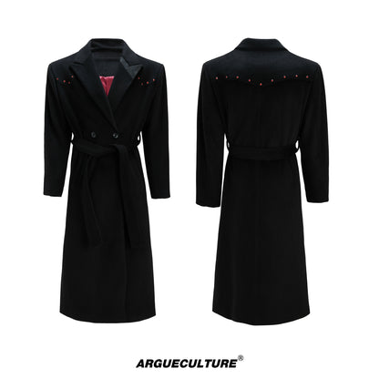 Shoulder-Pad Wool Long Coat WN22595