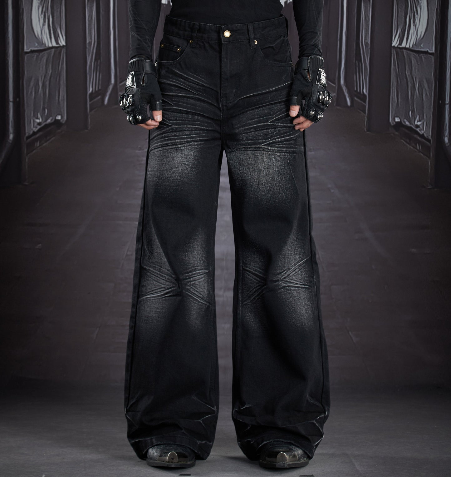 Art Whisker Honeycomb Wash Straight Denim Jeans WN22906