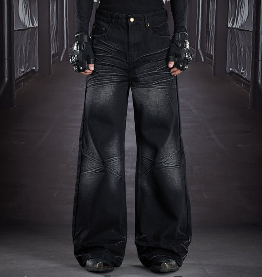 Art Whisker Honeycomb Wash Straight Denim Jeans WN22906