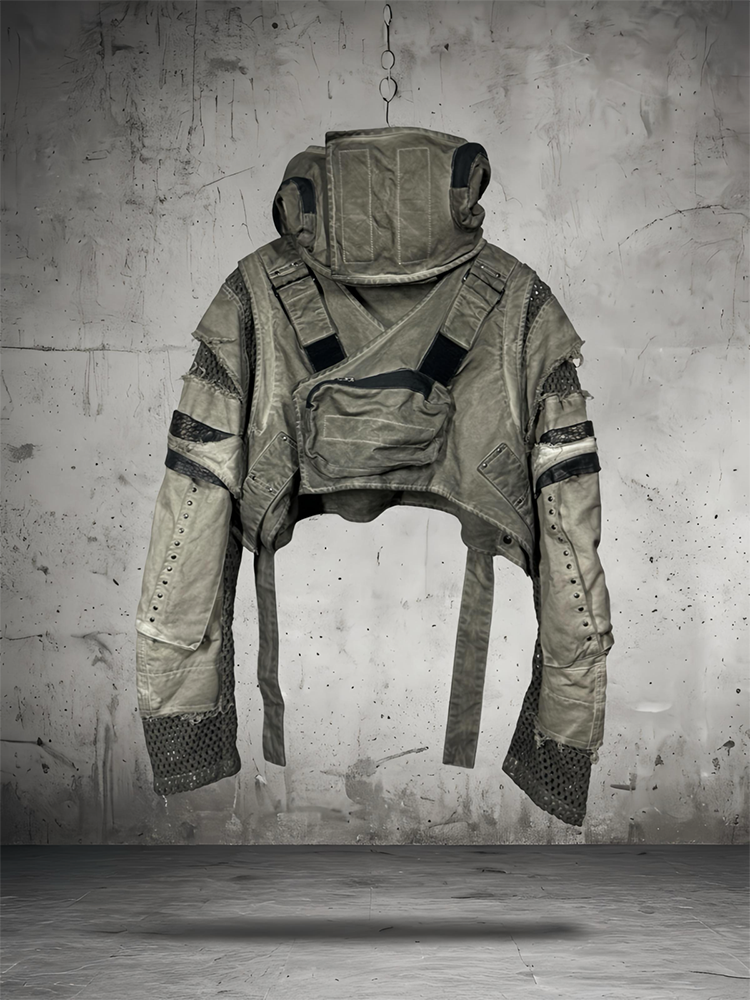 Deconstructed Detachable Hooded Short Jacket WN21999