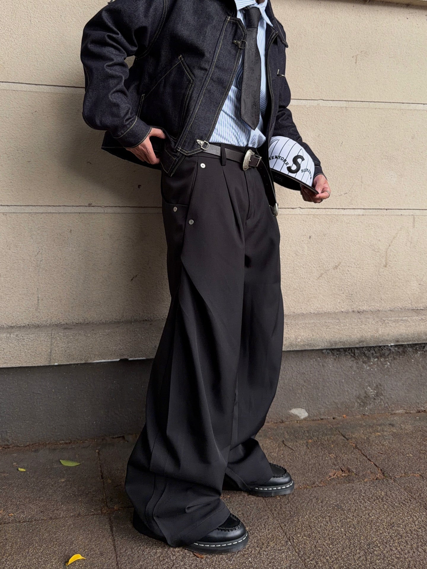 Pleats Drape Wide Leg Trousers WN24371
