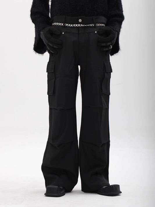 Mix Graphic Design Flare Cargo Pants WN18607