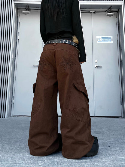 Multi Pocket Panel Wide Leg Cargo Pants WN24170