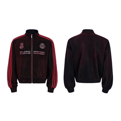 Damage Paint Stripe High-Neck Jacket & Paint Stripe Sporty Pants Setup WN22652