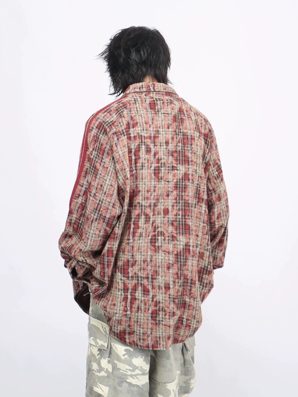 Oversize Plaid Long Sleeve Shirt WN8364