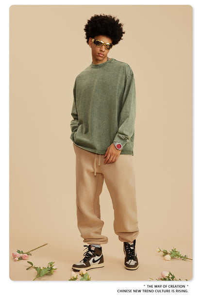 Oversize Washed Long-sleeve t-shirt WN6053