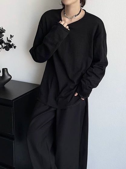 Simple Basic Oversize Long Sleeve T-Shirt WN19362