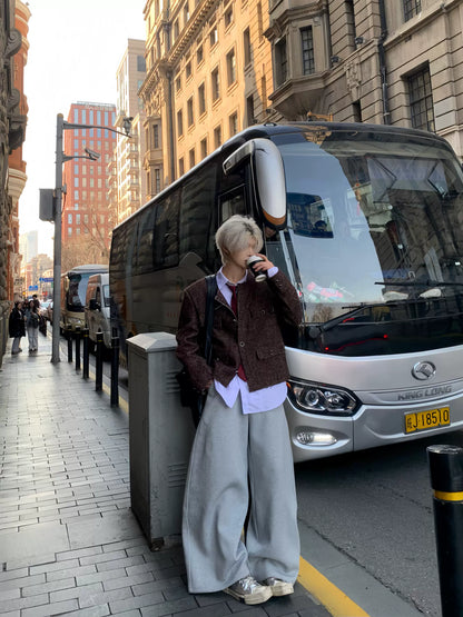 Tweed Collarless Design Jacket WN19811