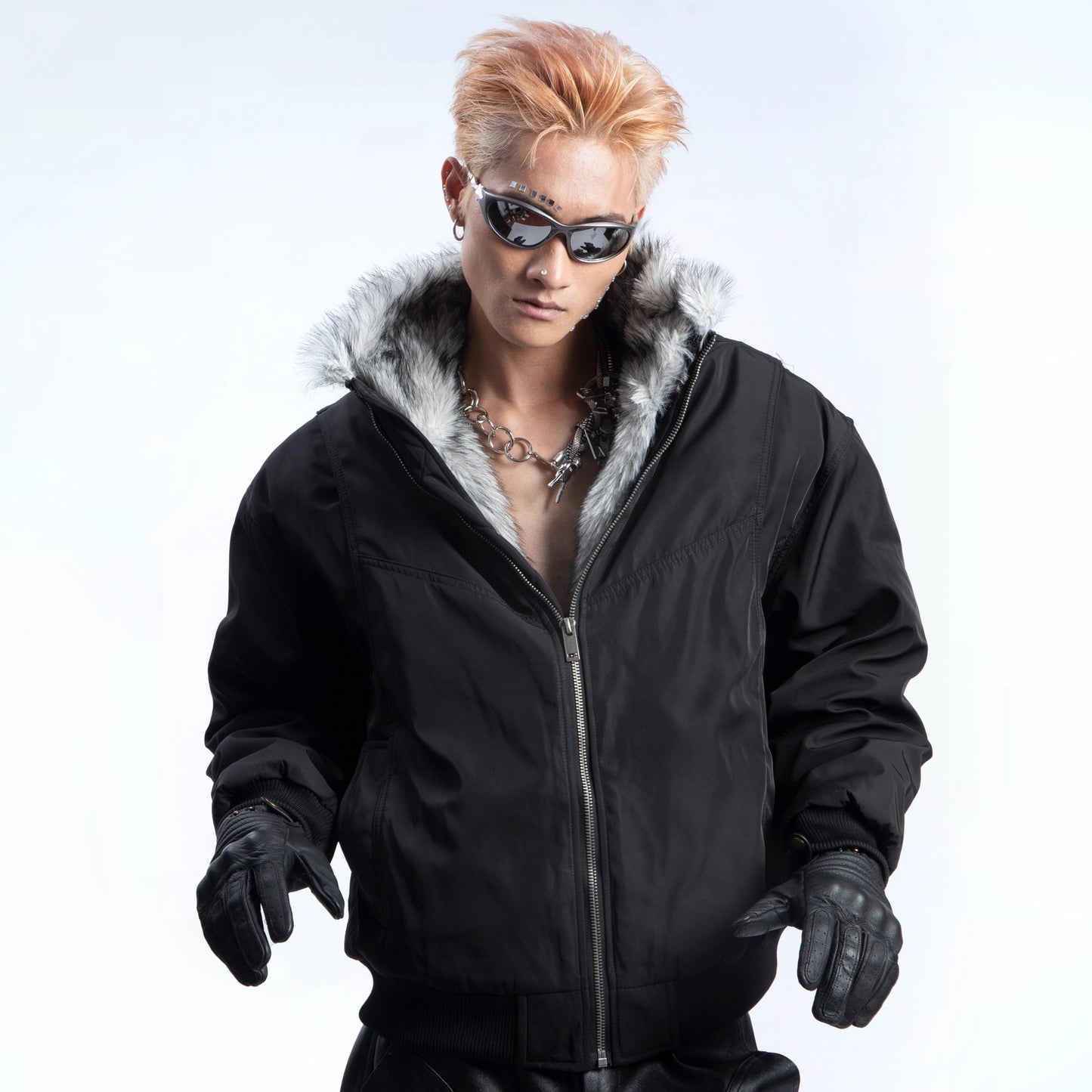 Fleece Lining Stand Neck Puffer Jacket WN20631