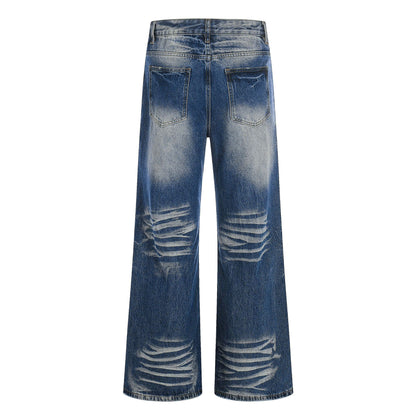 Washed Whiskers Flare Denim Jeans WN25832