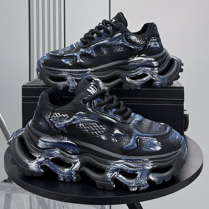 Paint Snake Print Chunky Sole Sneakers WN24697