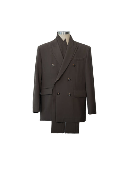 Double-Breasted Tailored Jacket & Wide Leg Trousers Setup WN23619