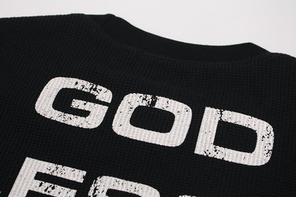 Cross Letter Print Long Sleeve T-Shirt WN25983