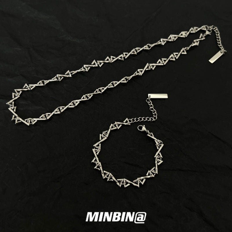 Titanium Steel Necklace & Bracelet WN19221