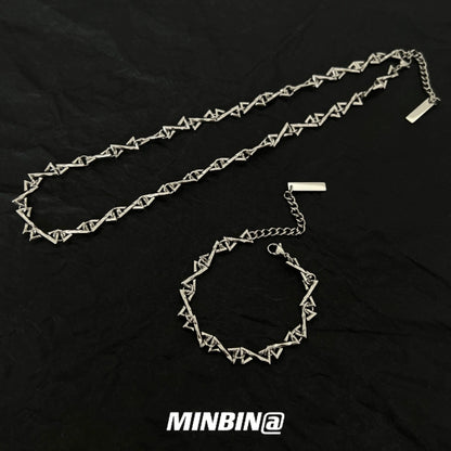 Titanium Steel Necklace & Bracelet WN19221