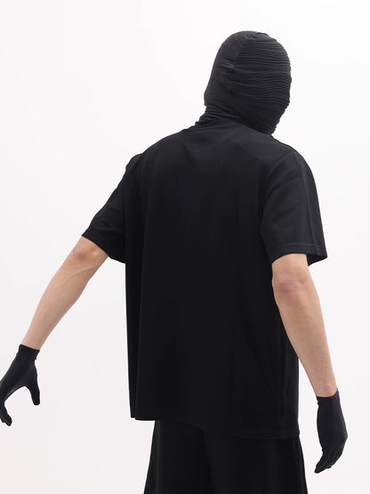 Scarf Collar Design Oversize Short Sleeve T-Shirt & Wide Leg Sweatpants Setup WN18658