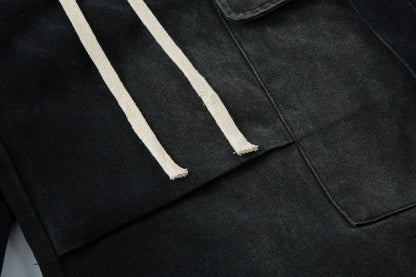 Washed Wide-Leg Cargo Denim Jeans WN12729