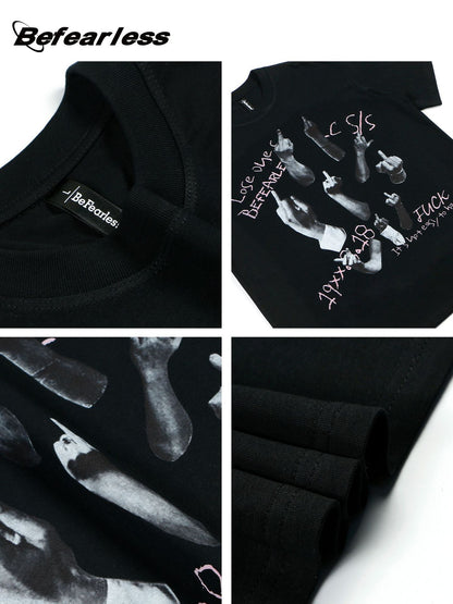 Graphic Letter Print Short Sleeve T-Shirt WN26209
