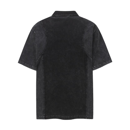 Washed Panel Short Sleeve Polo Shirt WN26783