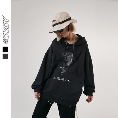 Graphic Print Oversize Pullover Hoodie WN12451