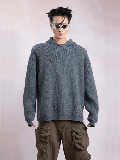 Oversize Knit Hoodie WN9317