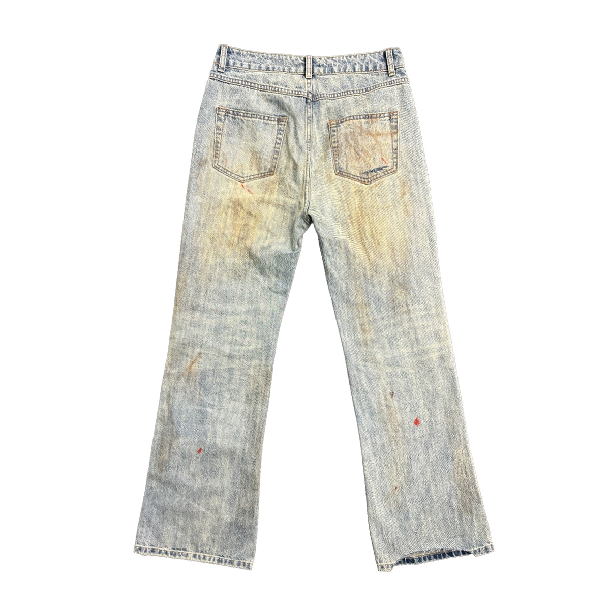 Spray Print Wide Leg Denim Jeans WN16833