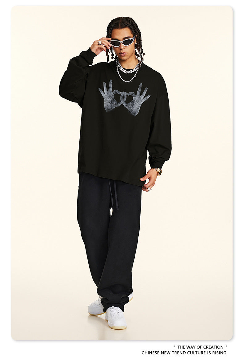 Gesture Print Long Sleeve T-Shirt WN7896