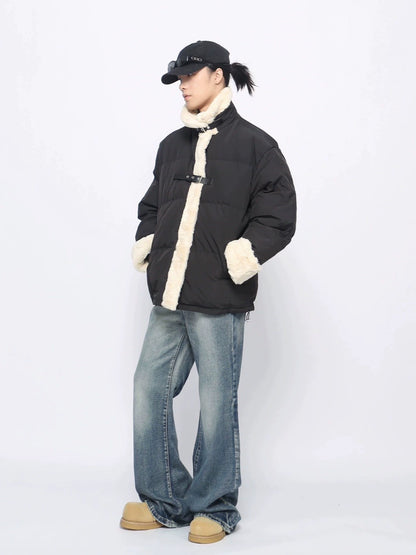 Fleece Linning Fake Fur Puffer Jacket WN10910