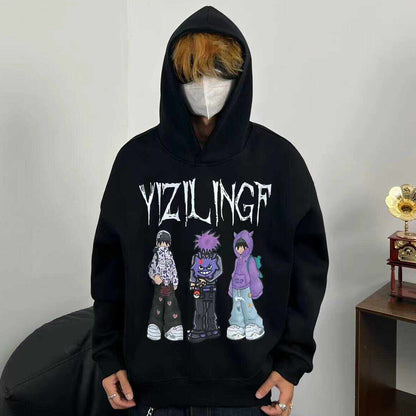 Illustration Print Oversize Hoodie WN24072