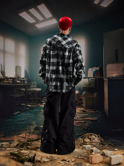 Oversize Plaid Long Sleeve Shirt WN20557