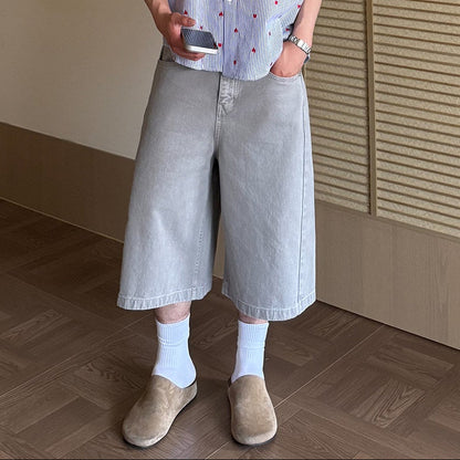 Wide Cropped Denim Jeans WN24978