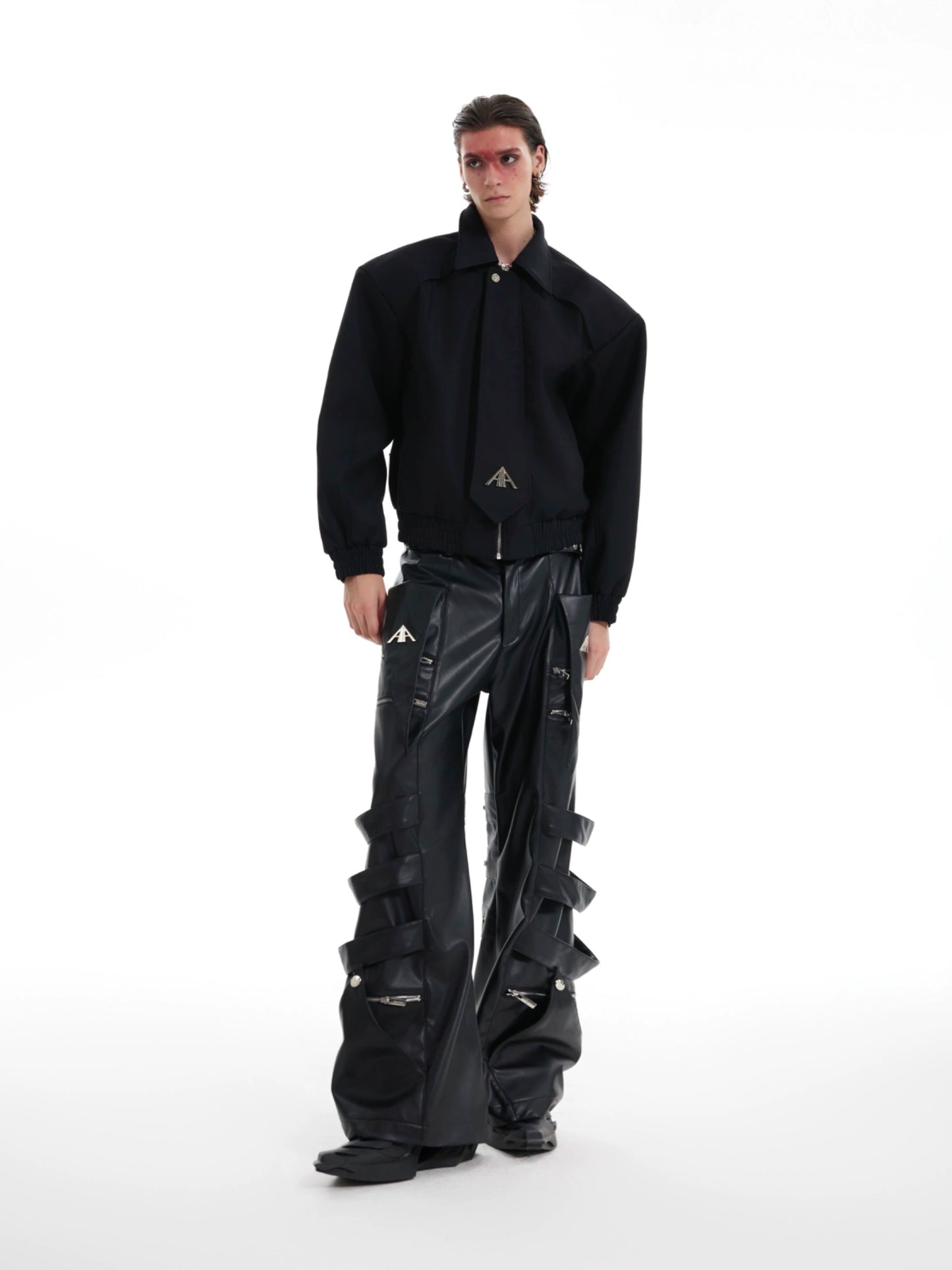 Heavyweight PU Leather Straight Leg Pants WN8682