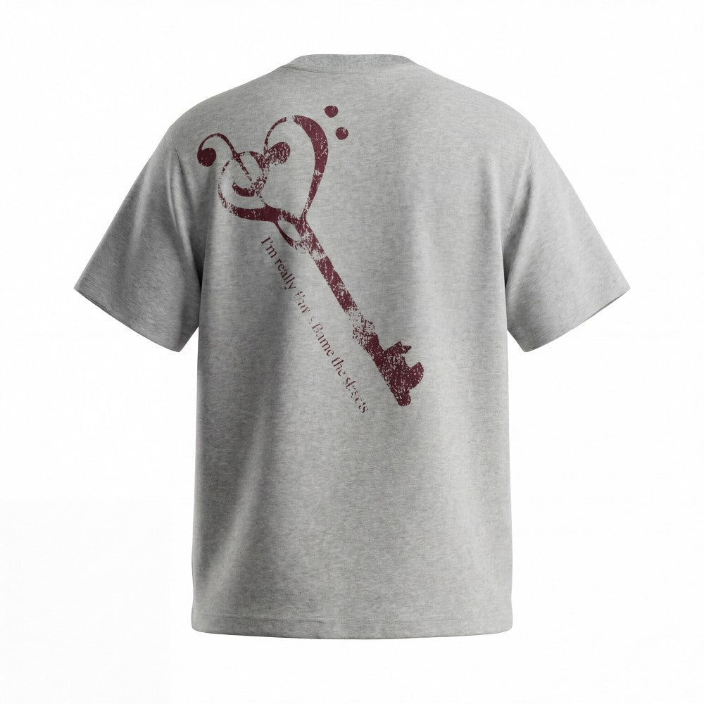 Rock Graphic Print Drop-Shoulder Oversize Short Sleeve T-Shirt WN27931