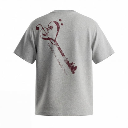Rock Graphic Print Drop-Shoulder Oversize Short Sleeve T-Shirt WN27931