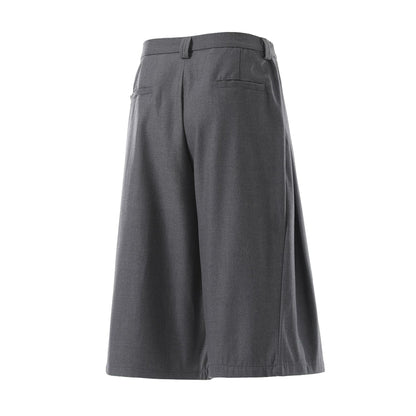 Drape Pleats Cropped Half Pants WN25777