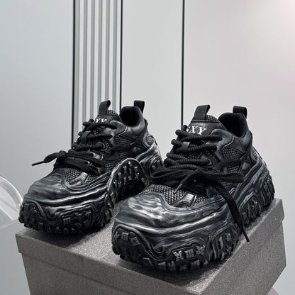 Mesh Platform Chunky Sole Sneakers WN24625