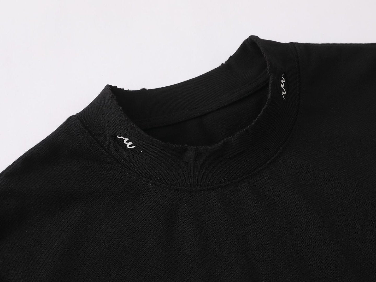Oversize Damage Plain Short Sleeve T-Shirt WN25472