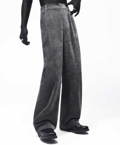 Suede Texture Tailored Jacket & Wide Leg Trousers Setup WN23711