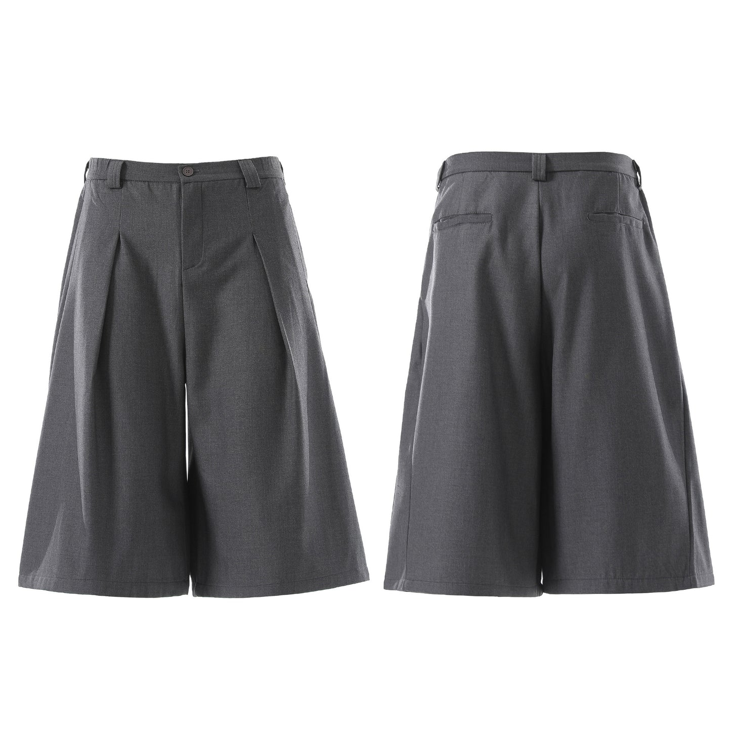 Drape Pleats Cropped Half Pants WN25777