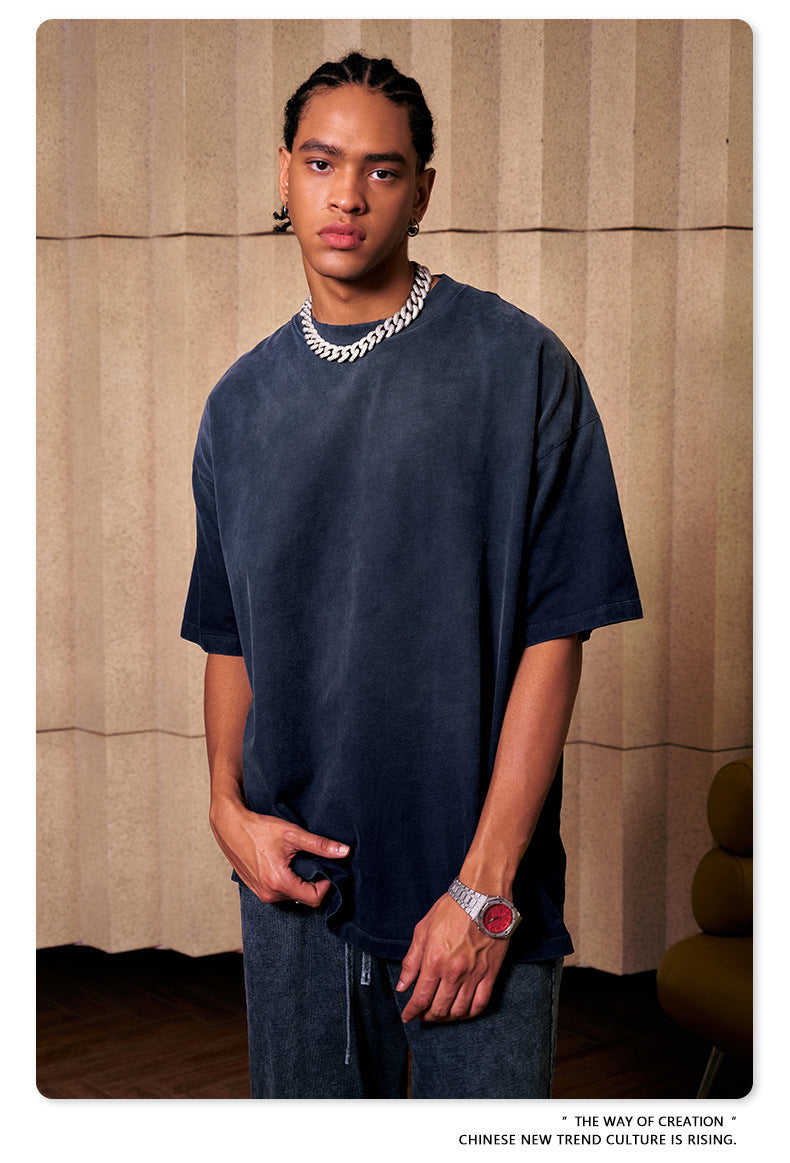 Washed Gradient Oversize Short Sleeve T-Shirt WN6070