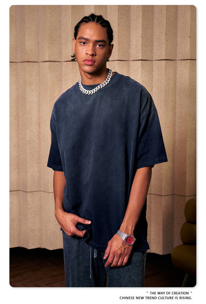 Washed Gradient Oversize Short Sleeve T-Shirt WN6070