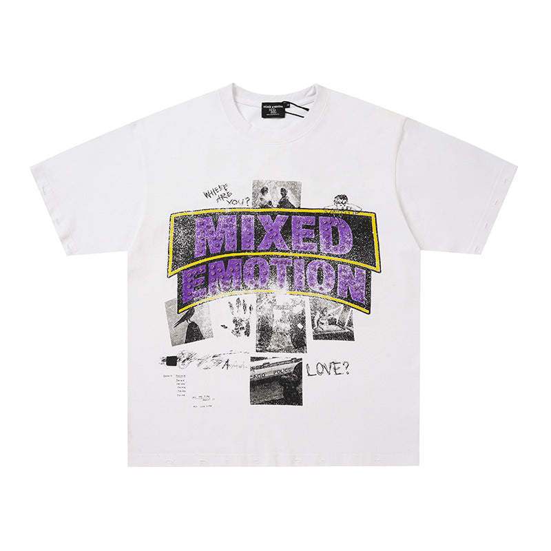 Washed Letter Graphic Short Sleeve T-Shirt WN28084