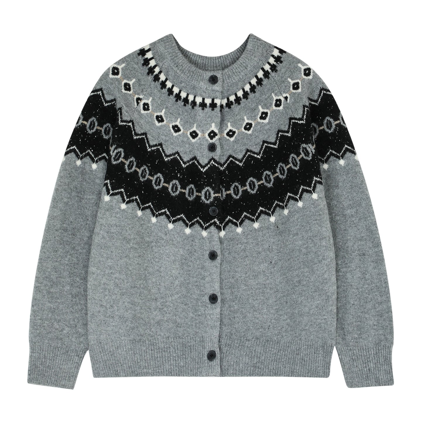Fair Isle Jacquard Knit Cardigan WN21400