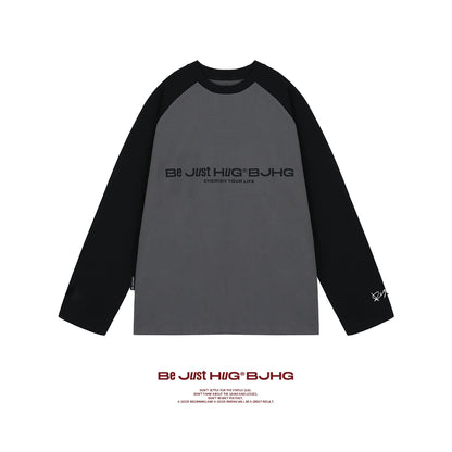 Letter Print Oversize Raglan Long Sleeve T-Shirt WN9725