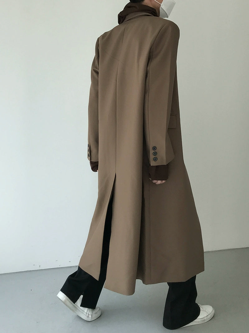 Shoulder-Pad Long Tailored Coat WN21467