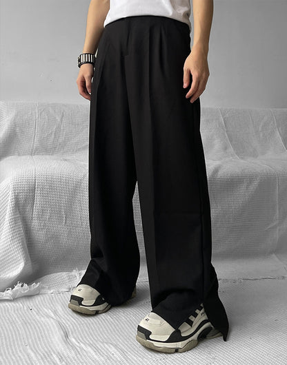 Wide-Leg Split-Hem Trousers WN9561